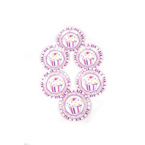 Sweet Treat Cupcake Pink 7 Inches Disposable Plate (6 Pcs /Pack)