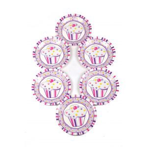 Sweet Treat Cupcake Pink 9 Inches Disposable Plate (6 Pcs/Pack)