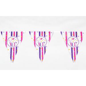 Sweet Treat Cupcake Pink Theme Banner (12 Flags/Pack)