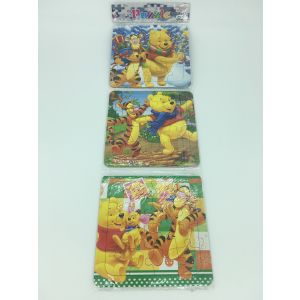 3 Pieces Puzzle Set - Winnie The Pooh With Drawing Book At Back Side
