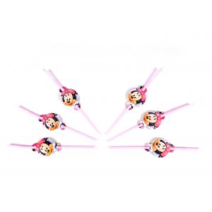 Minnie Mouse Theme Drinking Straws (6 Pcs/Pack)