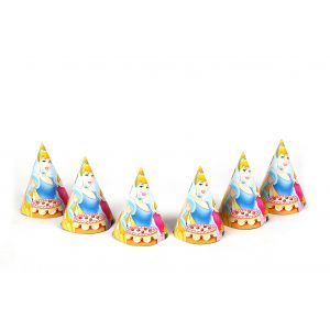 Three Princess Theme Party Cone Caps (6 Pcs/Pack)