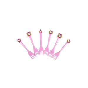 Hello Kitty Theme Forks (Pack Of 6 Pcs)
