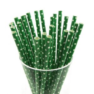 Green Small Polka Dot Paper Straws